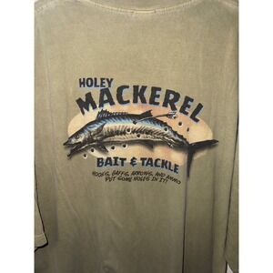 Crazy Shirts Holey Mackerel Bait Tackle Hemp Dyed T-Shirt Mens XXL Green Fishing